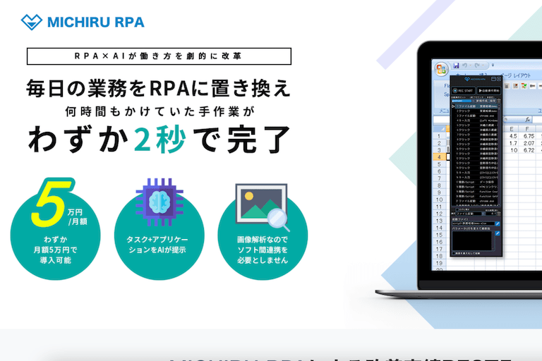 MICHIRU RPAは中小企業でも導入しやすいRPAツール