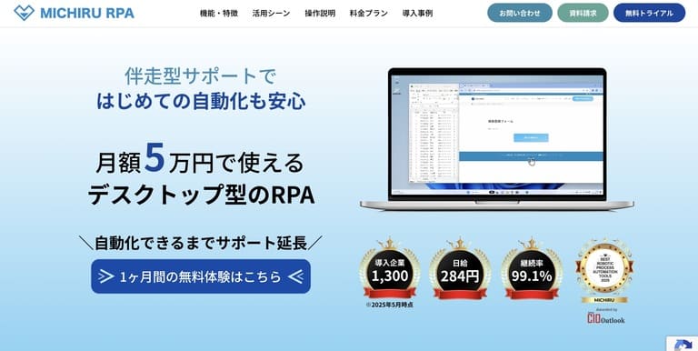 RPA費用比較① MICHIRU RPA